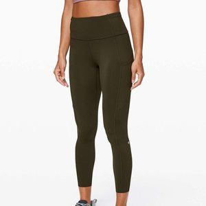 Lululemon Fast and Free Tight II 25" *Non-Reflective Nulux Dark Olive